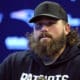 New England Patriots center David Andrews talks with reporters during a media availability before NFL football practice, Thursday, Dec. 14, 2023, in Foxborough, Mass. (AP Photo/Charles Krupa)