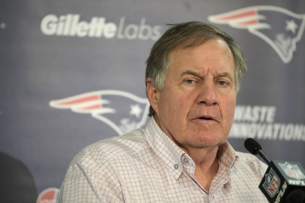 New England Patriots head coach Bill Belichick speaks during a news conference after an NFL football game at Empower Field at Mile High, Sunday, Dec. 24, 2023, in Denver. (AP Photo/David Zalubowski)