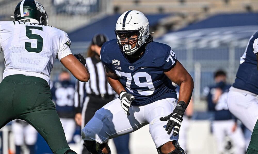 New England Patriots draft prospect Caedan Wallace of Penn State. Photo courtesy of GoPSUSports.com.